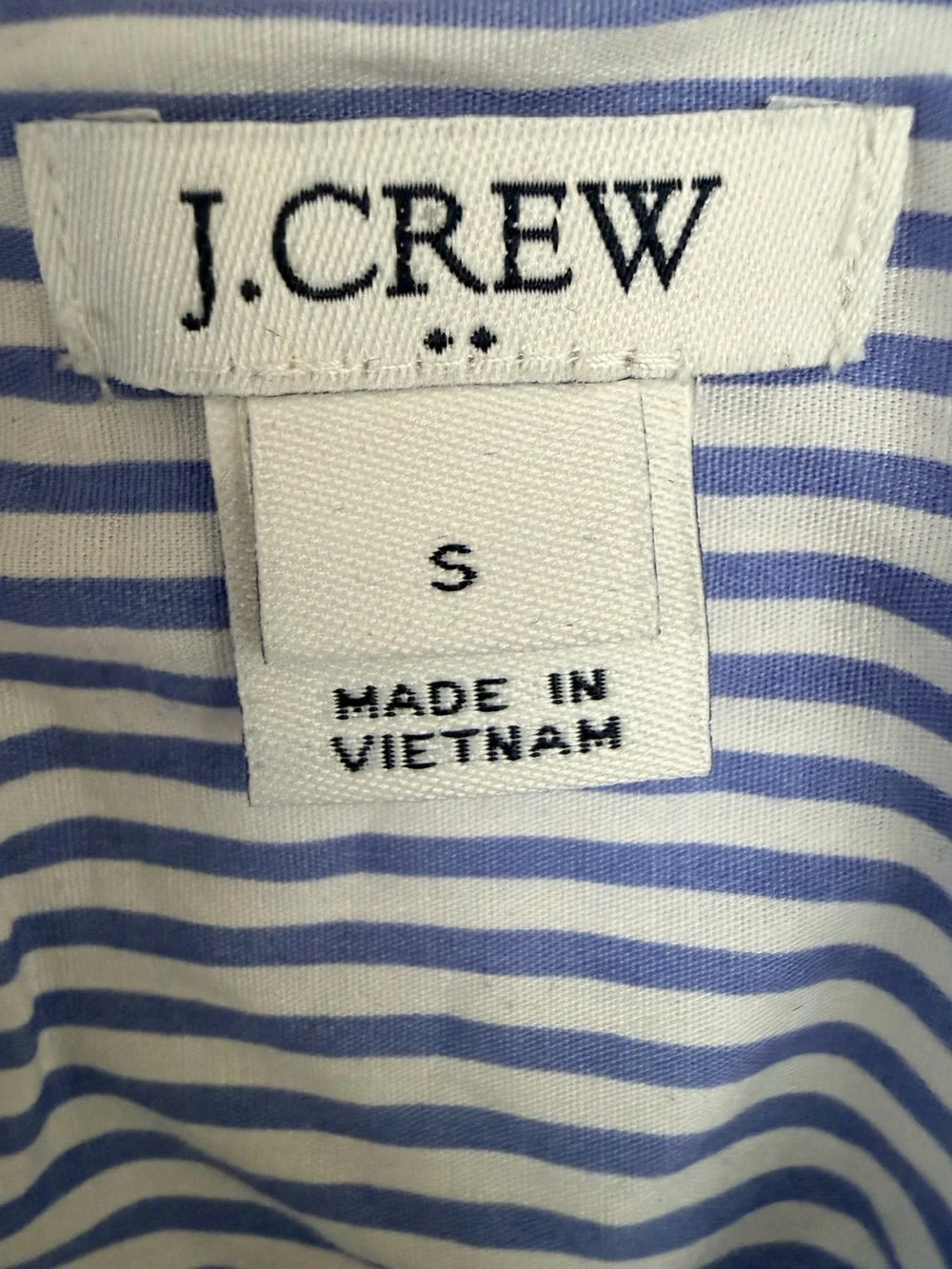 J. Crew Blue and White Striped Poplin Dress